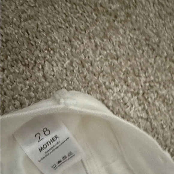 MOTHER the hustler roller White Wide-Leg Frayed Hem Jeans - Picture 2 of 6